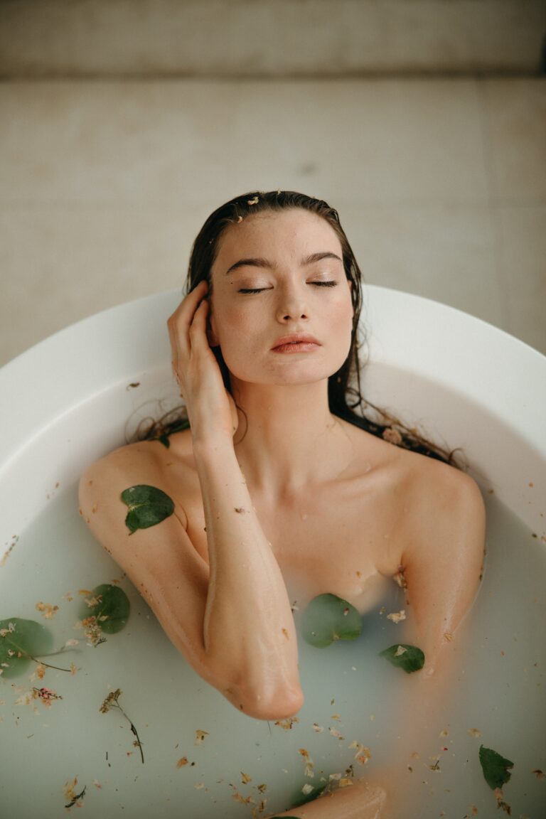 Woman In White Bathtub