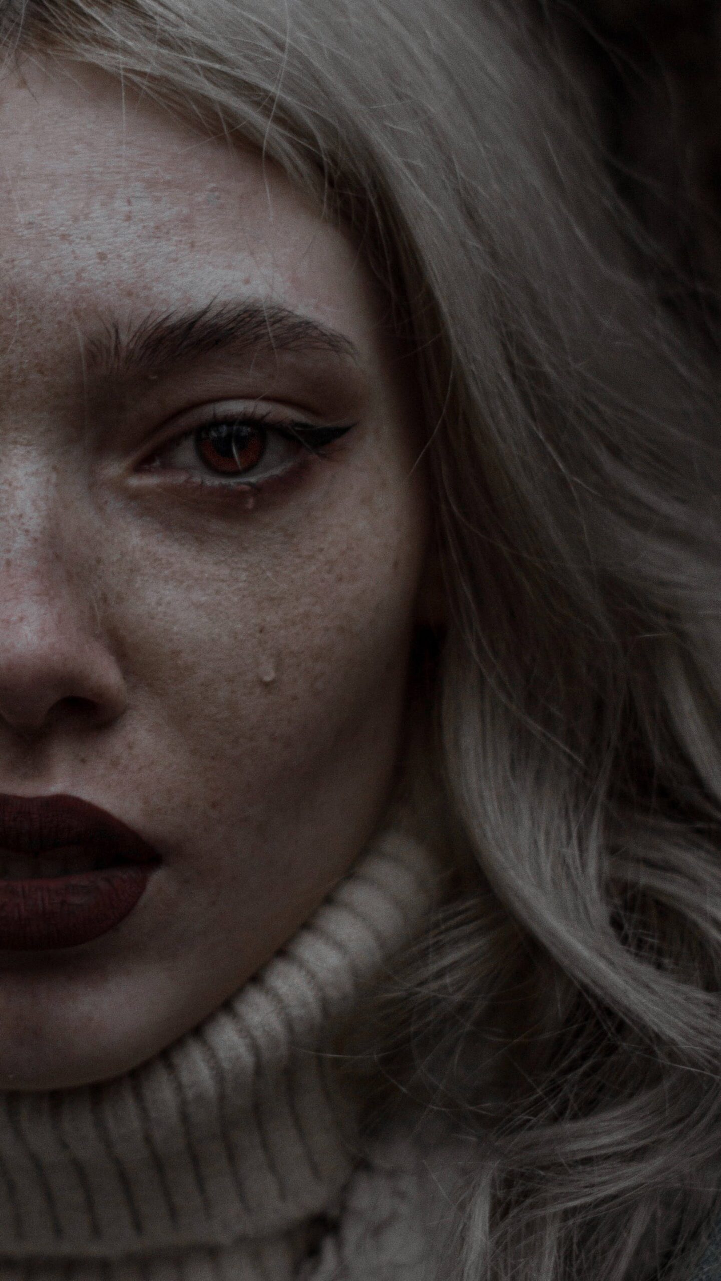 Close Up Of A Woman Crying